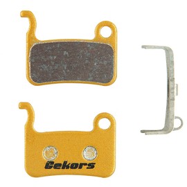 Gekors Metallic Bicycle Disc Brake Pads Shimano XTR/Deore/XT/SLX/Hone/Alfine, 1 Pair a Spring, Golden