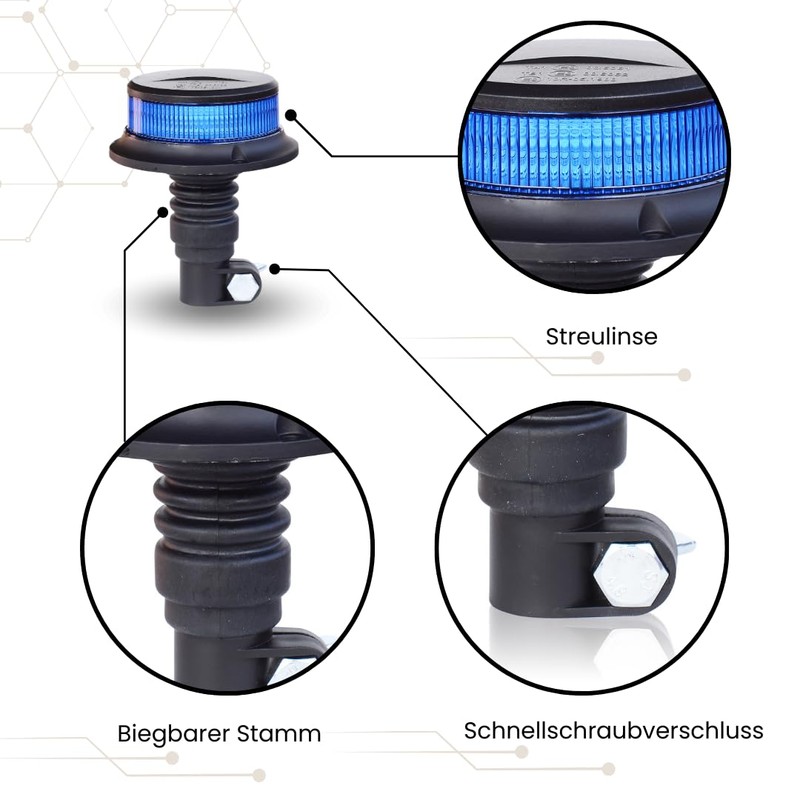 Raptors LED Technik Bagster ECE R65-10-30V DC Indicator Light Blue