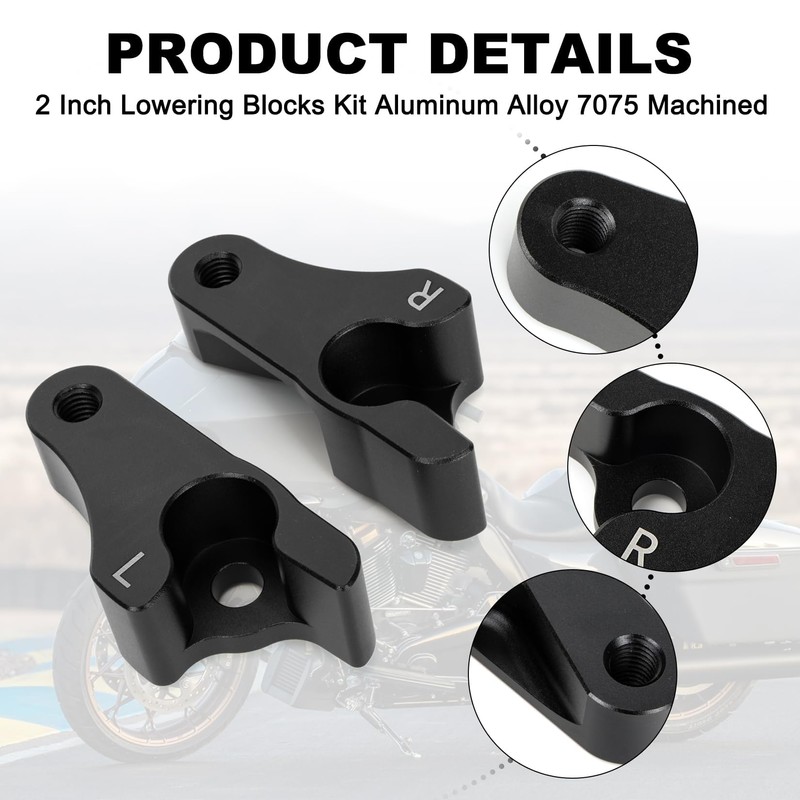 PSLER 2 Inch Lowering Blocks Kit for Touring Street Glide