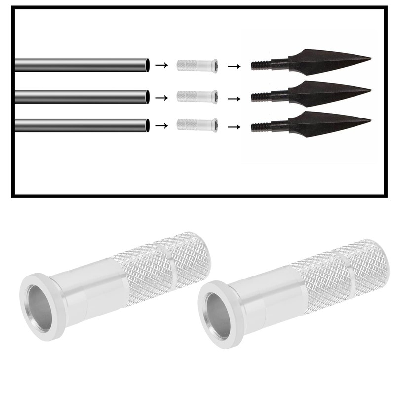 eMagTech 30PCS Arrow Insert Base 6.2mm Aluminum Archery Base Inserts