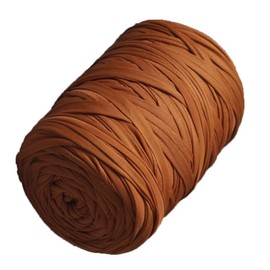 Hilo de punto de 130 yardas, tela de ganchillo de color sólido, para ganchillo, principiantes, manualidades, bolsa de mano, proyectos de cojín (café)