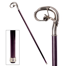 Design Toscano Nouveau Knot Walking Stick, 35 Inch, Pewter Handle and Hardwood Cane, Silver