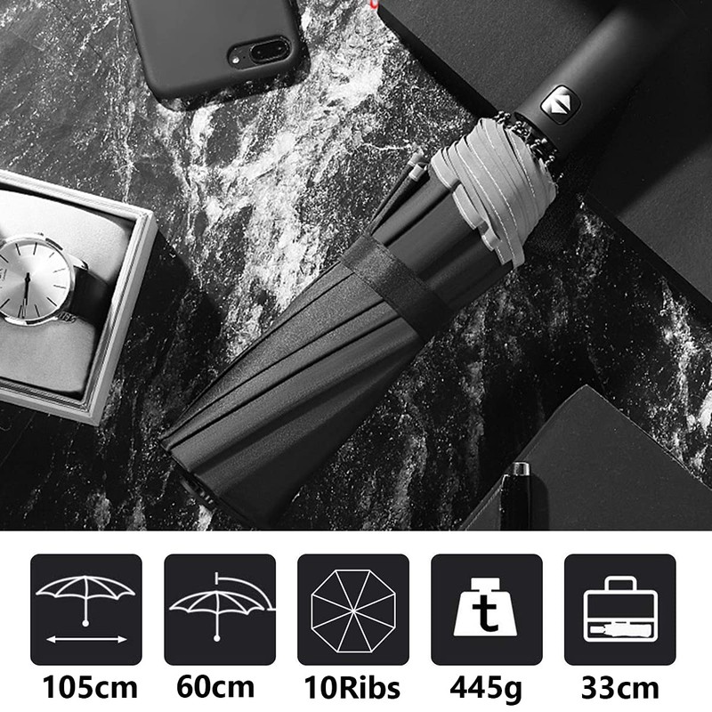 SWEETIME Compact umbrella, storm-proof with automatic open/close, portable umbrella with