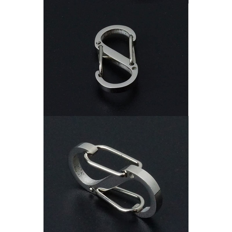 prendre PR-CARA10 Small Carabiner S-Shaped Hook, Stainless Steel, Lightweight, Accessories,