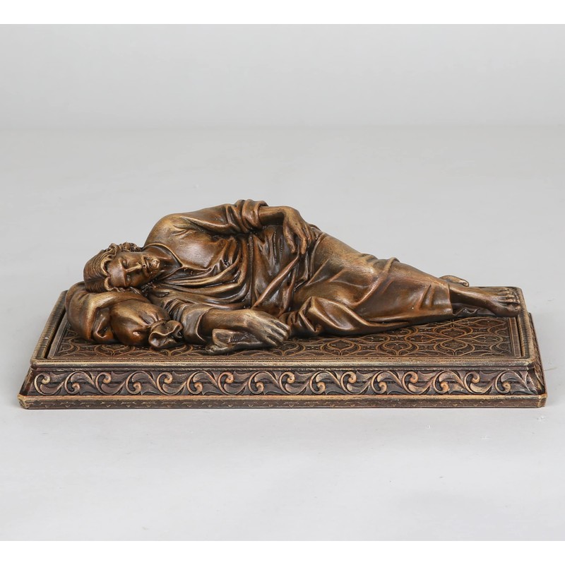 BC Catholic Sleeping St Joseph Statue with Case Base, Holder