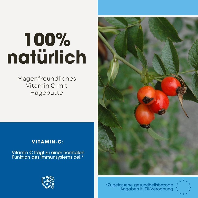 Vitamin C 240mg, buffered vitamin C, calcium ascorbate with rosehips,