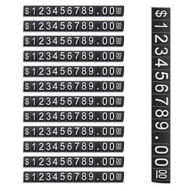 DHWEKU Feedal Price Display, Cube Adjustable Number Display Stand, Retail Price Blocks for Jewellery, Watch, Ring, Price, Black, Pack of 12