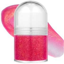 Peach Pink Face Glitter Gel - Roll-On Body Glitter Gel - Festival Glitter for Face, Body, Hair Makeup - Shimmer Hair Glitter Oil Smooth for DIY Party, Stage, Daily Makeup Highlighting