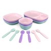 MightyMoe Toddler Dinnerware Set, 15pc Plates Bowls & Trays -
