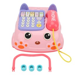 Baby Telephone Toy Cartoon Simulated Landline Phone Baby Early Education Music Learn Game Toys for Children Over 18 Months
