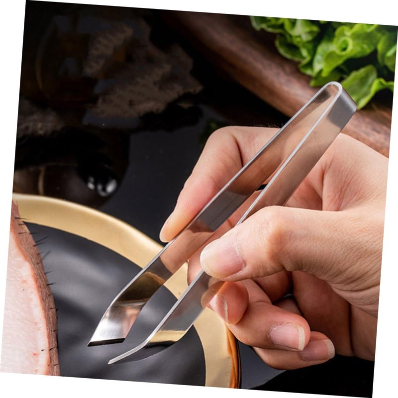 Gatuida 2pcs Stainless Steel Kitchen Pliers Set Flat and Tweezers