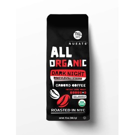 All Organic Ground Coffee, Roasted in NYC, 100% Arabica, Non-GMO, USDA organic coffee, very strong coffee [SPECIAL EDITION] Ridiculously strong, Dark Night (Potent Dark Roast) 12oz