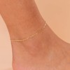 PAVOI 14K Gold Plated Snake and Marina Link Flat Anklet