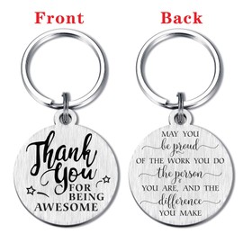 SOUSYOKYO Employee Coworker Staff Appreciation Keychain Gifts for Women Men Unique Thank You for Being Awesome Present Work Anniversary