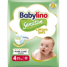 Babylino Sensitive Windeln Größe 4, Maxi (8-13 kg), 20 Einheiten