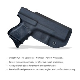 POLE.CRAFT Kydex IWB Holster for Glock 26 / Glock 27 / Glock 33 Pistol Case, Inside Waistband Carry Holster for G26 G27 G33 Guns Accessories (Black, Left Hand)