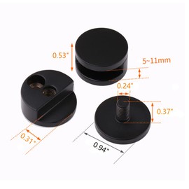 LB-LAIBA Glass Clips Clamps Holder, Round Shape Wall-Mounted Mirrors Bracket, Mirror Clips for 5-11mm Thick Mirror Bedroom Bathroom Supports Fixings 4 Pieces