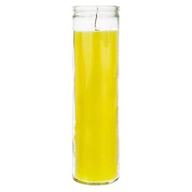 Mega Candles 1 pc Unscented Yellow 7 Day Glass Container Devotional Prayer Candles, Premium Wax Candle 2 Inch x 8 Inch, Sanctuary, Vigils, Prayers, Blessings, Religious, Memorials, Remembrance