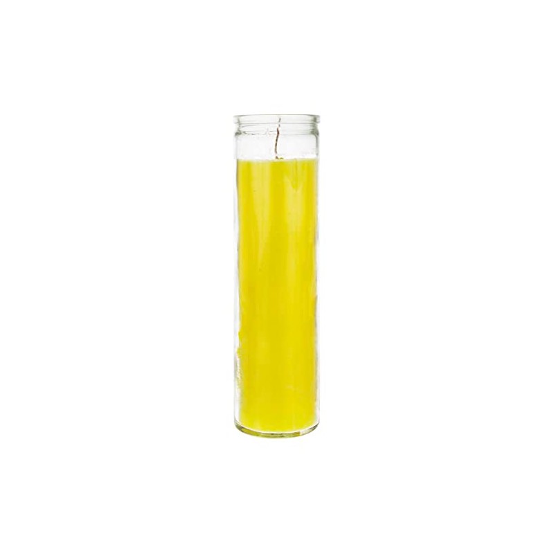 Mega Candles 1 pc Unscented Yellow 7 Day Glass Container