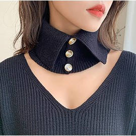 Rubitas Neck Warmer, Scarf, Collar Included, Muffler, Turtle Guard, Knit, Cold Protection, Black