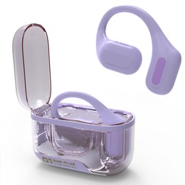 AMAFACE - Auriculares inalámbricos Bluetooth de 36 horas de tiempo de reproducción inalámbrica, auriculares estéreo de alta fidelidad, con gancho para las orejas, auriculares impermeables con micrófono para deportes, correr, entrenamiento, color morado