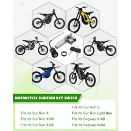 LANDSIN Fits for Sur Ron Ignition Key Switch Electric Dirt Bike Key Set Ignition Lock Cylinder Fit for Surron Sur Ron X Sur Ron S Light Bee Motorcycle Ignition Key Switch