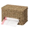 StorageWorks Trash Bag Holder with Lid, Wall Mount Seagrass Plastic