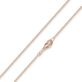 Materia Women's Necklace Rose Gold on Silver 925 - Chain 1 mm Rose Gold-Plated K17-45 cm, Sterling Silver