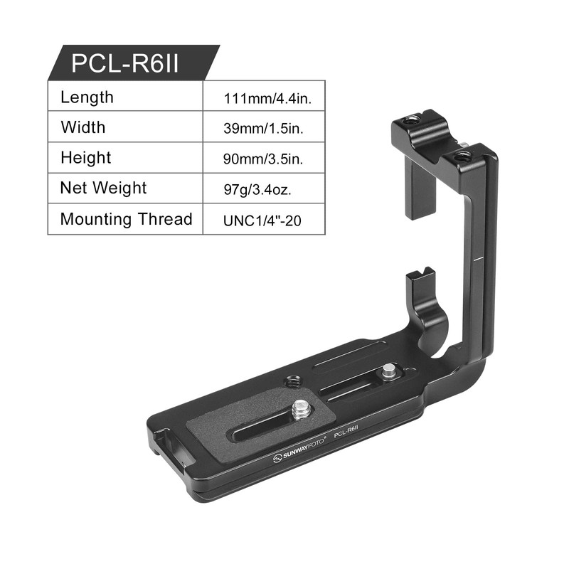 L-Bracket for Eos R6II Arca Swiss Quick Release L Plate