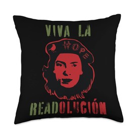 Emily Dickinson Viva La READolucion Che Guevarra Design Throw Pillow