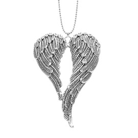 Set of 2 Antique Silver Angel Wings Pendant Car Rear View Mirror Accessories, Beautiful Angel Wings Charm and Practical Rear View Mirror Accessories, Trendy Car Hanging Ornament for Car Decor
