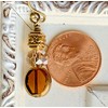 Etched Gold Dangle Earrings Amber Crystal. Jewelry Earrings for Women