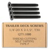 100pcs Trailer Deck Screws Self Tapping 2-1/2 in, 1/4-20 Thread,