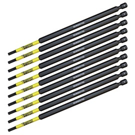 10 x SabreCut SCRH3152_10 152mm H3 Hex Magnetic Impact Screwdriver Driver Bits Set Single Ended Heavy Duty Compatible with Dewalt Milwaukee Bosch Makita and Others