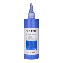 MEEDEN Cobalt Blue Acrylic Paint: Matte Finish 250ml/8.45oz Soft Body Bulk Acrylic Colors in Ergonomic Bottle - Fluid Flow Art Paints for Artists Canvas Painting