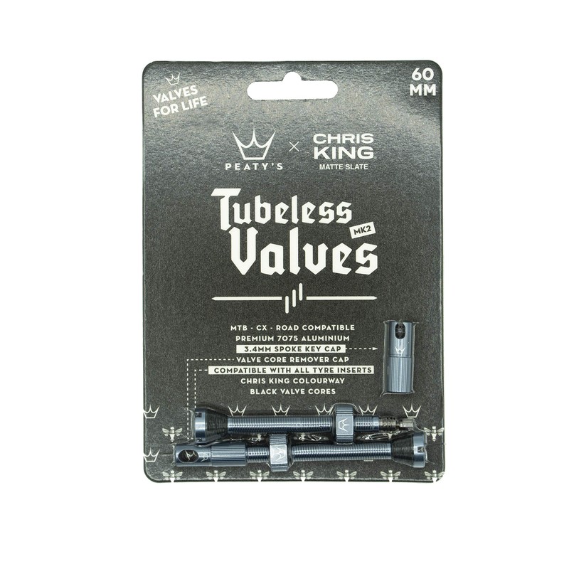 Peaty's x Chris King (MK2) Tubeless Valves, 60mm, Slate