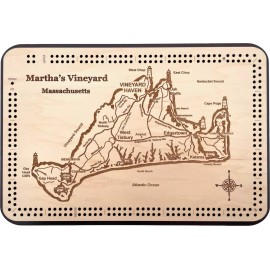 Martha's Vineyard, Massachusetts Map Cribbage Board