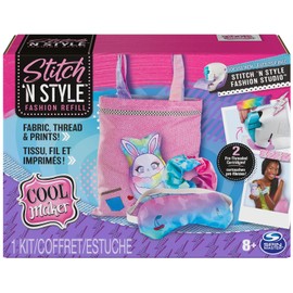 Cool MAKER, Repuestos de la Máquina de Coser Stitch ‘N Style con 2 Cartuchos ya enhebrados, Tela y Estampados Que se transfieren con Agua, Juguetes artísticos y de Manualidades para niñas