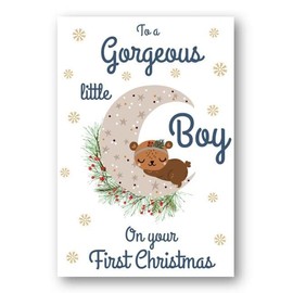 Second Ave Cute Gorgeous Little Boy on Your First Christmas Xmas Holiday Festive Greetings Card