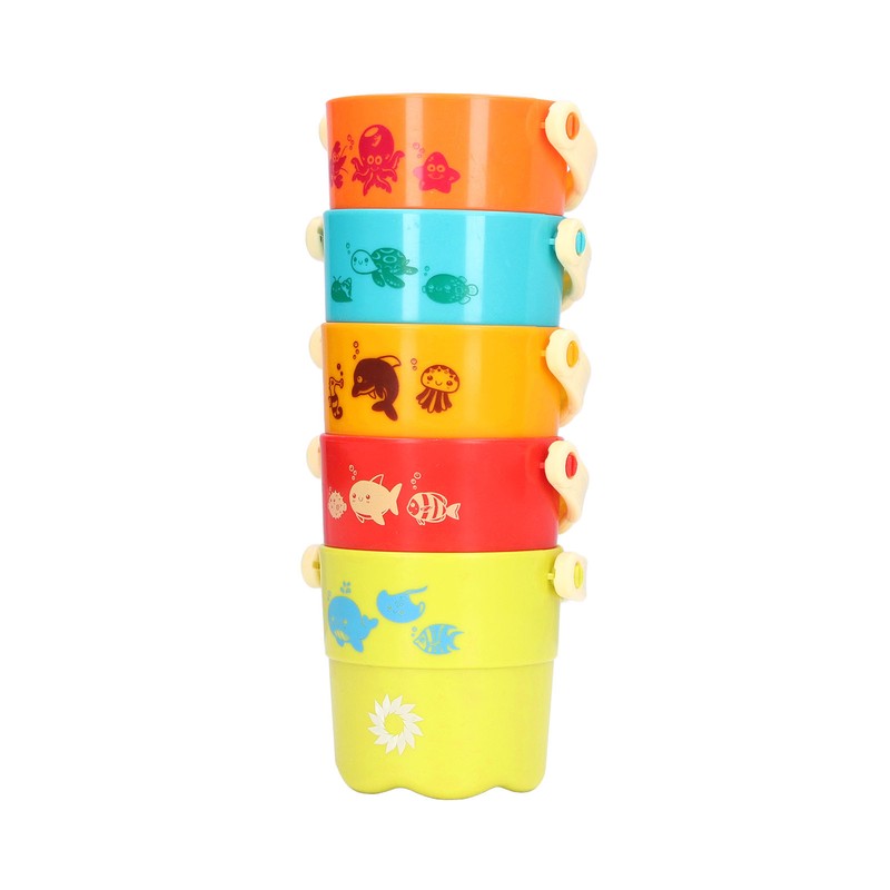 5pcs Colorful Stacking Cups Set Early Educational Baby Building Toys