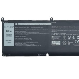 EPYOBW 69KF2 Laptop Battery 86Wh Compatible with Dell Alienware M15 R3 / M15 R4 / M15 R5 / M15 R6 / M15 R7 / M16 R1 / M17 R3 / M17 R4 / Precision 5550 5560 5570 / XPS 9500 9510 9520 Series 8FCTC 70N2F