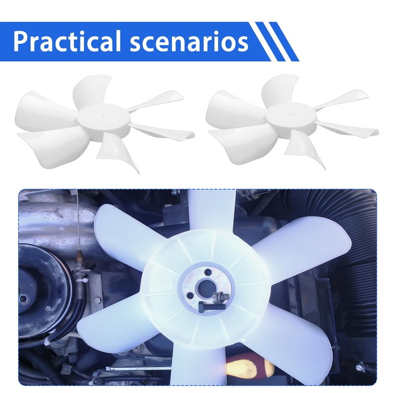 RV Vent Fan Blade, 12V D-Shaft RV Bathroom Fan, White
