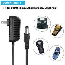 9V 2A AC Adapter Power Supply Cord for DYMO LabelManager LM-160, LM-200 LM210D 100 150 220P 350, Rhino 4200 5200 6000 Handheld Label Maker Printer Charger