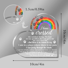 Pet Memorial Gifts, Sympathy Gifts for Loss of Dog Cat, Pet Sympathy Gifts, Pet Memorial Acrylic Rainbow Bridge Decorations, Bereavement Gifts for Loss Pet, Condolences Gifts for Pet Loss Remembrance