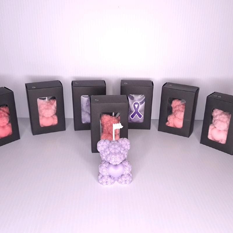 Mini Rose Bear Candles - Color: Black(Watermelon)