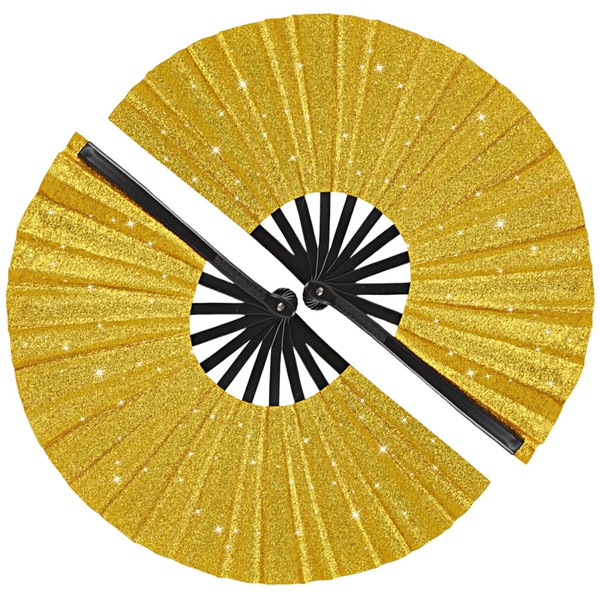 Tkocisa 2 Pack Glitter Large Folding Hand Fans for Line