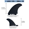 OITRCSS Surfboard Fin Set, 3 Fins (2 Side Big+1small Center