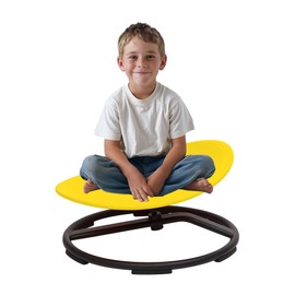domaxarts Sensory Spinning Chair for Autistic Kids，Sensory Swivel Chair，Sit and Spin Toy for Balance and Coordination, Spinning Autism Seat & ADHD Children, Indoor & Outdoor Play for Ages 3+（Yellow）