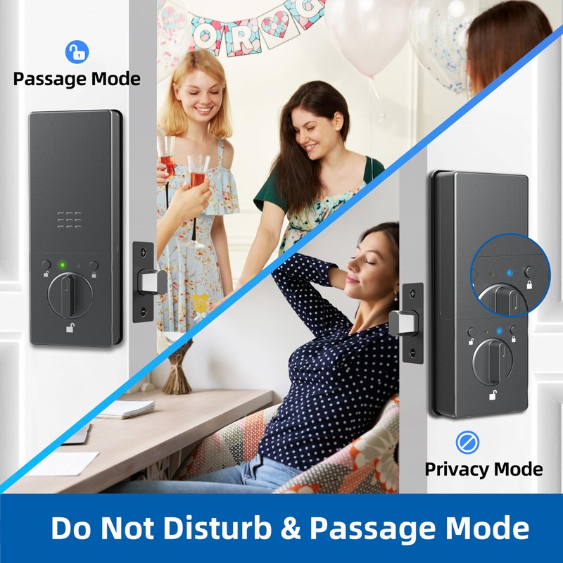 eLinkSmart Fingerprint Keyless Entry Door Lock with Door Magnetic Sensor,