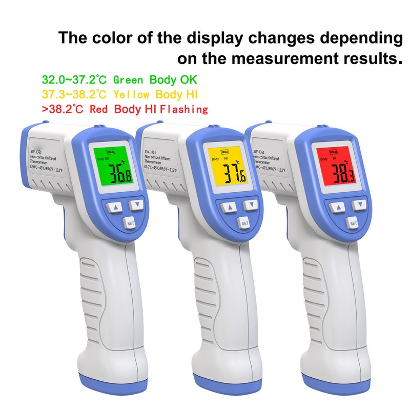 Infrared Thermometer Non Contact Cooking IR Temperature Gun 32.0℃~45℃ 89.6℉~113℉